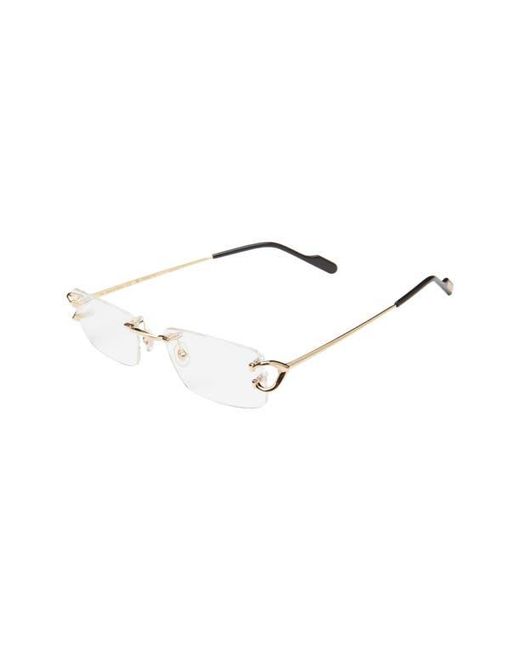Cartier Metallic 56Mm Rimless Rectangular Reading Glasses for men