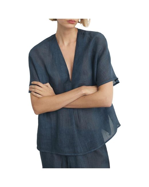 Mango Blue Ramie Top
