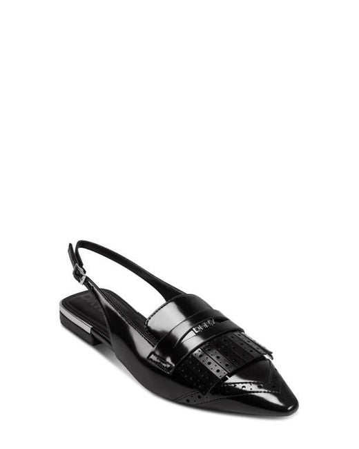 DKNY Women's Black Caxine Slingback Penny Loafer Flat