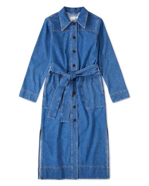 Closed Blue Long Sleeve Denim Midi Shirtdress