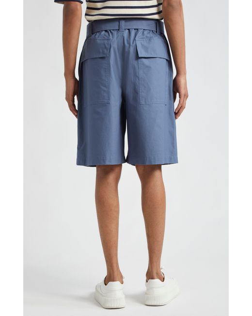 Jil Sander Blue Belted Cargo Trouser Shorts for men