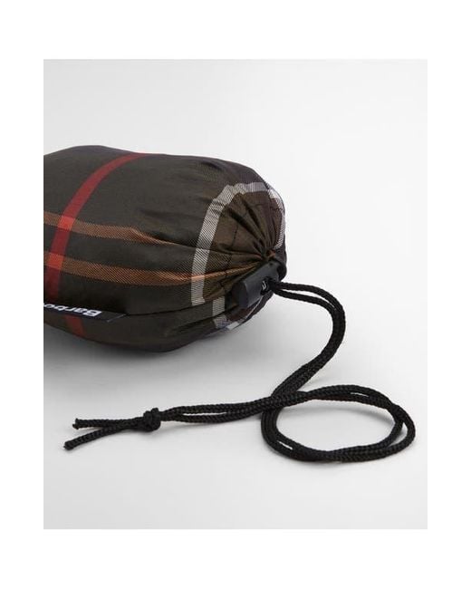Barbour Black Tartan Showerproof Packable Poncho for men
