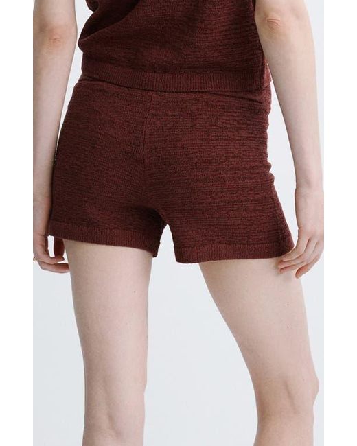 Mango Red Fitted Knit Shorts