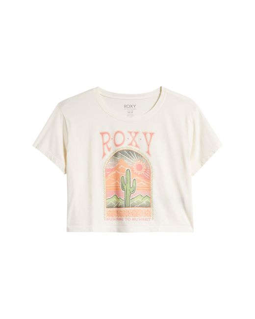 Roxy White Saguaro Cotton Crop Graphic T-shirt