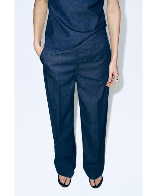 Mango Blue Flat Front Jeans