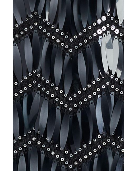SHO by Tadashi Shoji Black Sequin Fringe Minidress