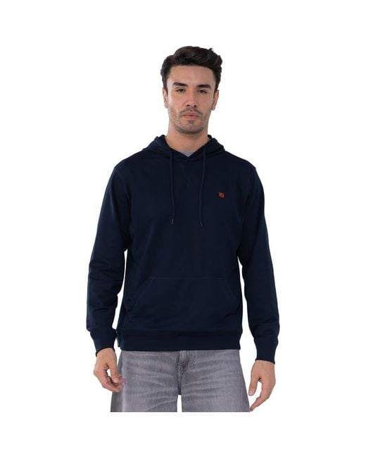 Members Only Men's Blue Pullover Hooded Sweatshirt