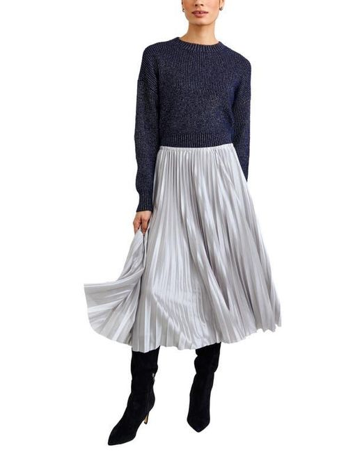 Bella Dahl Gray Pleat Midi Skirt
