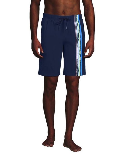 Lands' End Men's Blue Volley Hydroliner Swim Trunks