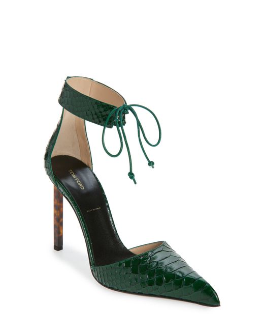 Tom Ford Green Ankle Tie Pump