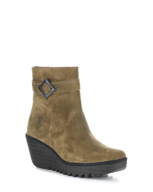 As Is" FLY London Leather Mary Jane Wedges - Yert