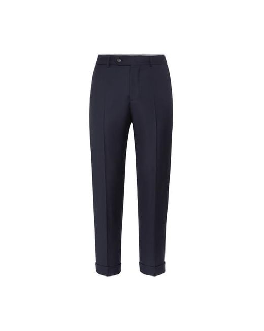 Brunello Cucinelli Blue Virgin Wool Trousers for men
