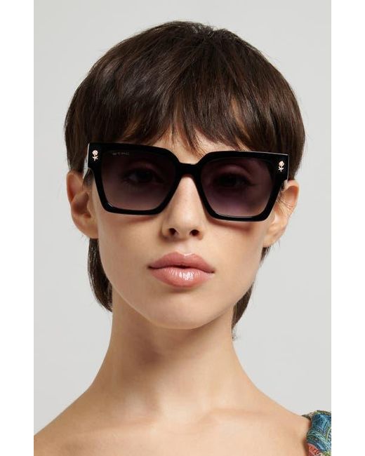 Etro Black 55Mm Gradient Rectangular Sunglasses