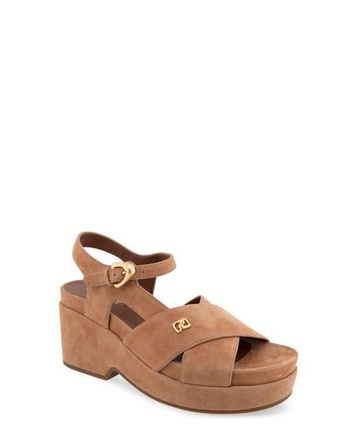 Aerosoles Brown Cora Ankle Strap Platform Sandal
