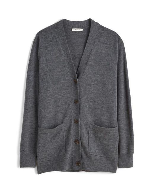 Madewell Merino Wool Boyfriend Cardigan in Gray Lyst