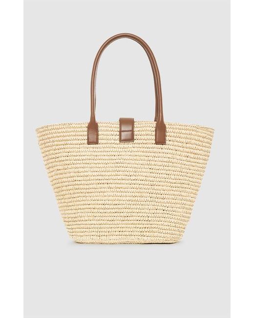 Anine Bing Natural Lou Monogram Tote