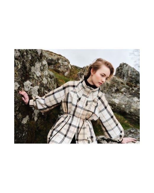 Barbour Gray Suri Check Showerproof Jacket