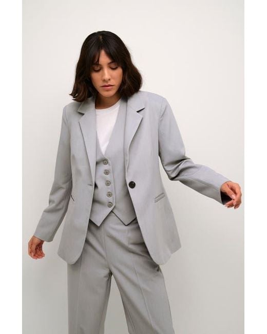 Kaffe Gray Kasakura Single Breasted Blazer