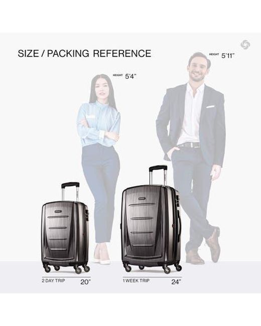 Samsonite Black Winfield 2 (20/24) 2-Piece Set Hardside Luggage With Spinner Wheels