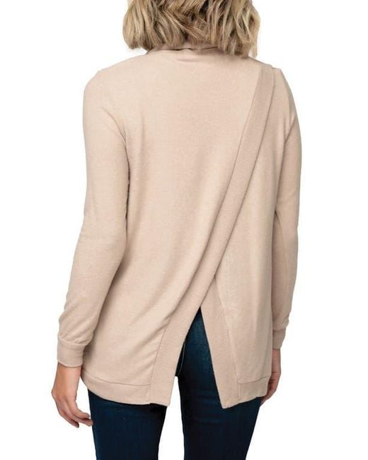 Gibsonlook Natural Cozy Crossover Back Tunic Sweater