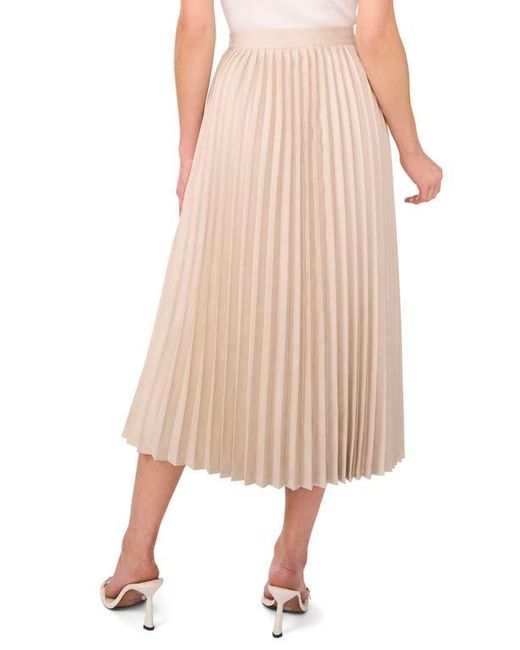 Halogen® Natural Pleated A-Line Faux Suede Midi Skirt