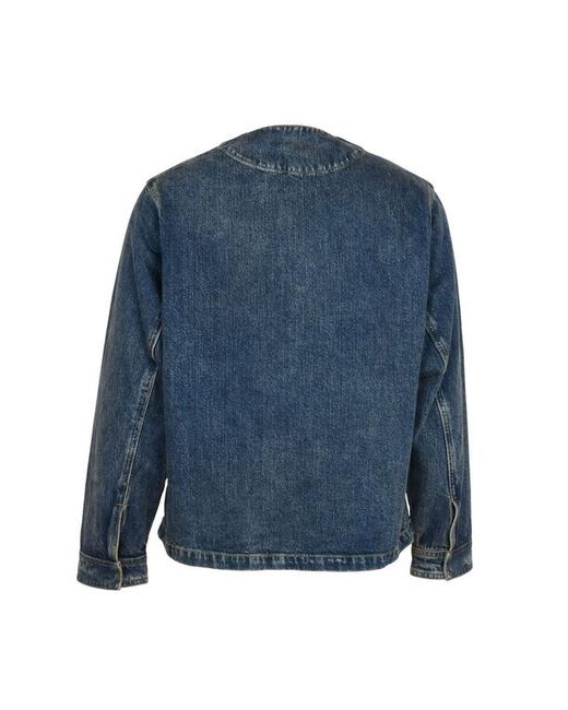 Modenaire Blue Denim Zip Front Patch Pocket Jacket