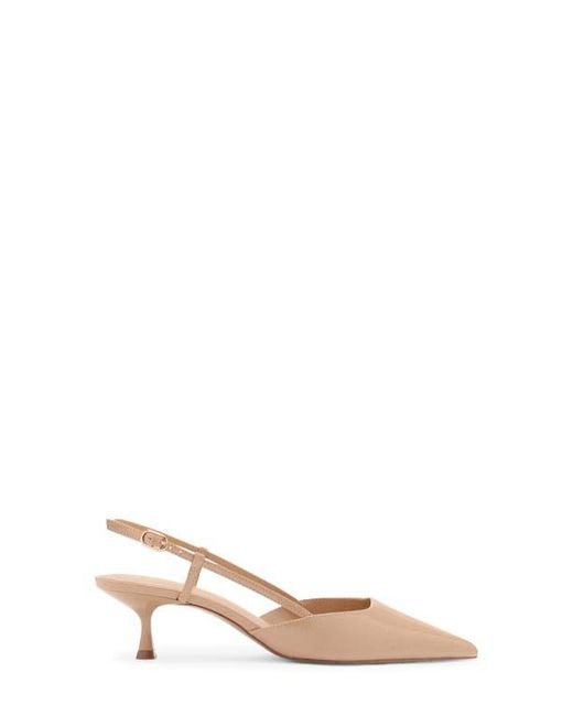 Mango Natural Slingback Pointed Toe Pump