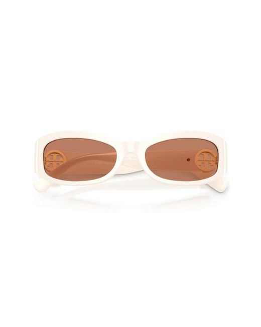 Tory Burch White Rectangular Sunglasses