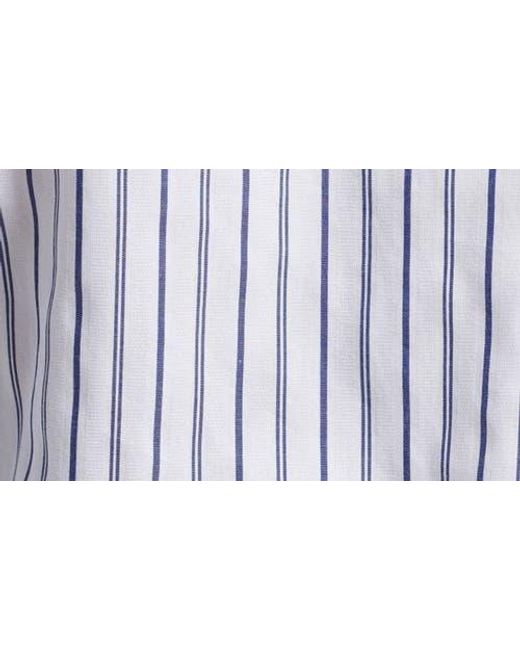 Madewell Blue Puff-Sleeve Button-Up Top