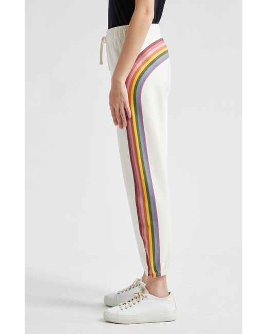 Marine Layer White Anytime Side Stripe Cotton Blend joggers