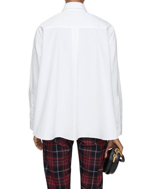Burberry White Heidi Cotton Poplin Button-Up Shirt