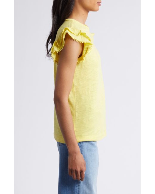 Caslon Yellow Caslon(r) Ruffle Sleeve T-shirt