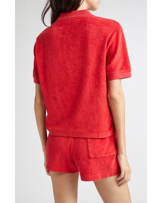 Sporty & Rich Red Vendome Cotton Terry Polo