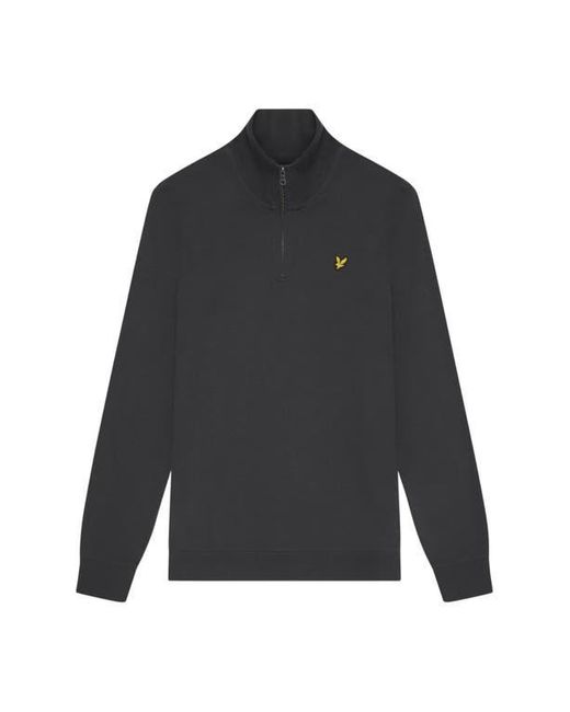 Lyle & Scott Black Loopback Quarter Zip Sweat for men