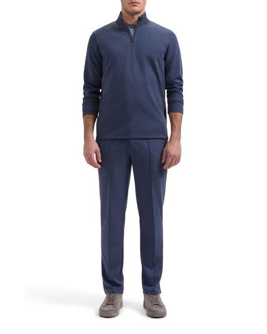 Bugatchi Blue Soft Touch Quarter Zip Pullover for men