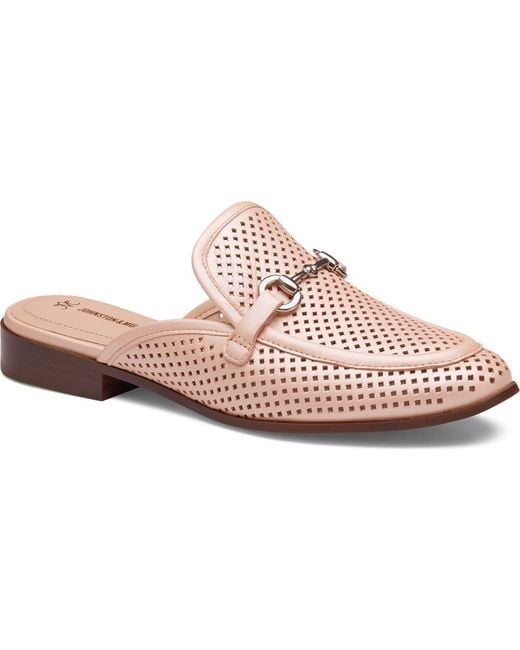 Johnston & Murphy Pink Ali Perforated Bit Mule