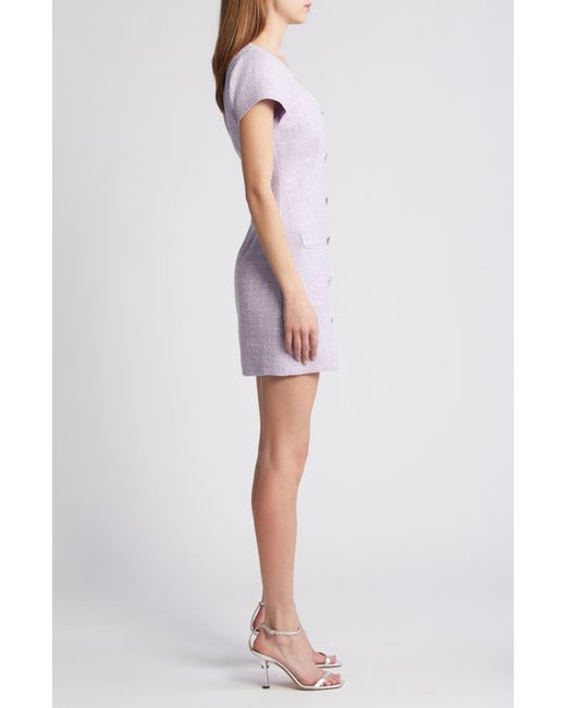 Likely Purple Cira Embellished Tweed Minidress