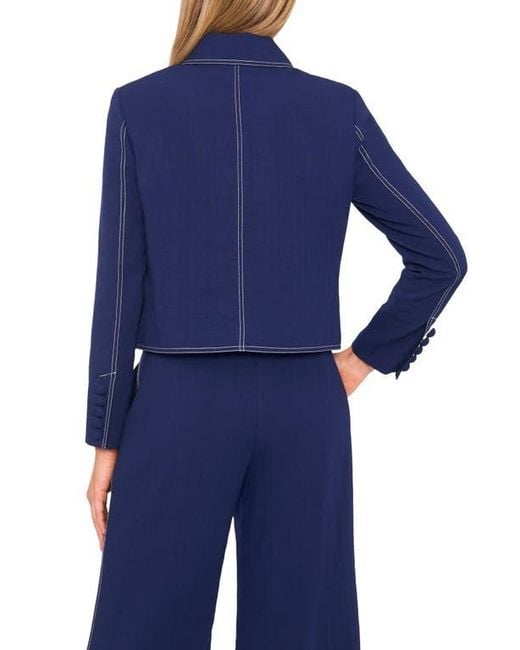 Halogen® Blue Flap Topstitch Jacket