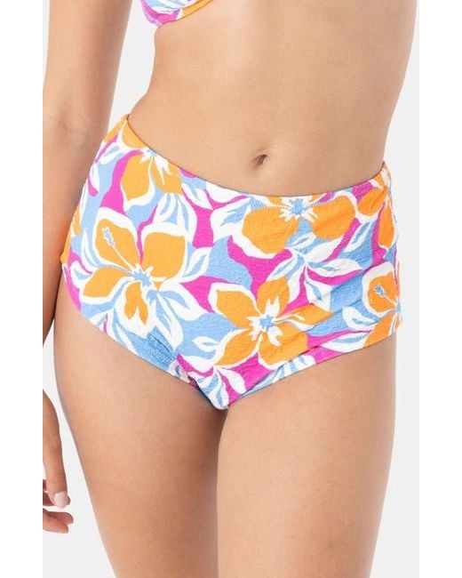Roxy Blue Topanga Canyon High Waist Bikini Bottoms
