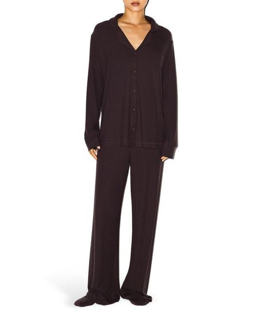 Skims Black Soft Lounge Rib Sleep Set