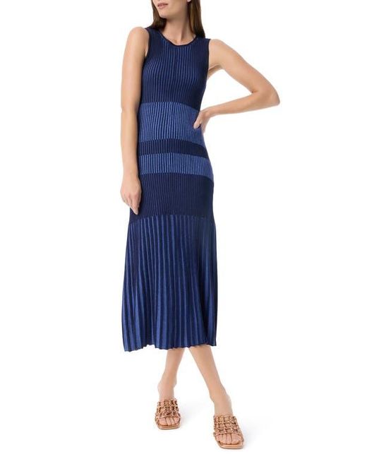 DO by Dee Ocleppo Blue Harmony Colorblock Pleated Midi Sweater Dress