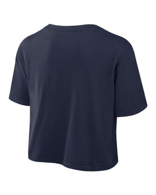 Nike Blue Michigan Wolverines Athletic Prep Arch Cropped Performance T-Shirt