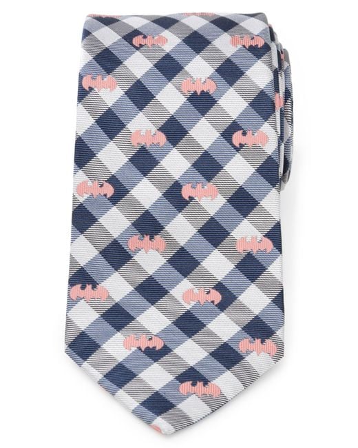 Cufflinks Inc. Blue Batman Plaid Silk Tie for men