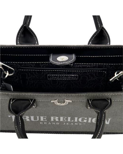 True Religion Black Modern Edge Denim Tote