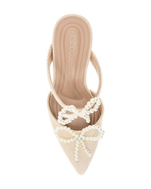 BCBGMAXAZRIA White Bardia Pointed Toe Mule