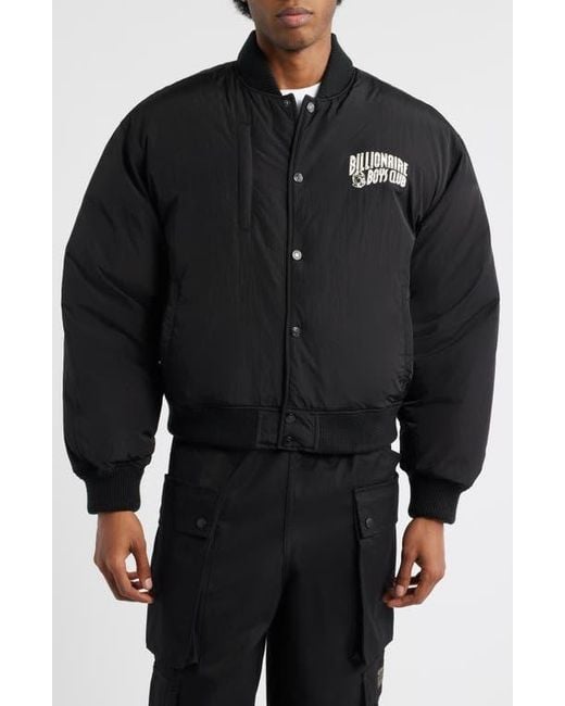BBCICECREAM Black Puffer Baseball Jacket for men