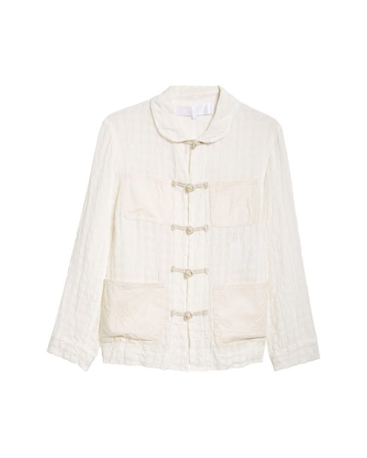 Tao Comme Des Garçons White Linen Blend Seersucker Jacket