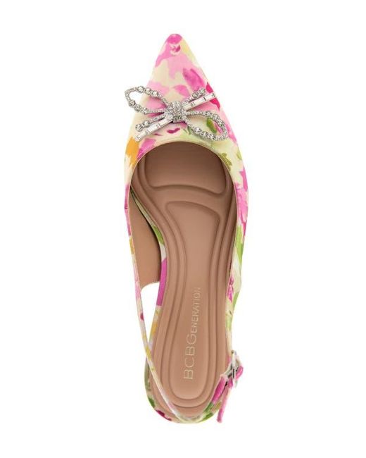 BCBGMAXAZRIA Pink Donna Slingback Pointed Toe Kitten Heel Pump