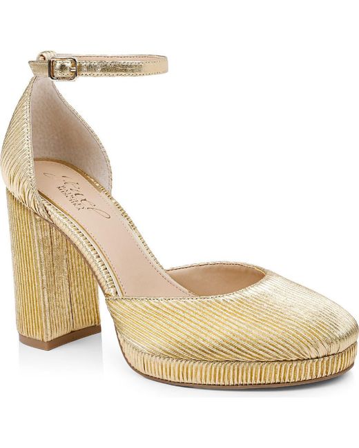 Badgley Mischka Metallic Stephanie Ankle Strap Platform Pump