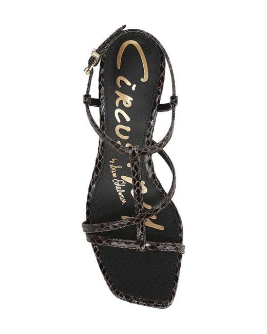 Circus by Sam Edelman Black Jaida Snakeskin Embossed Strappy Sandal